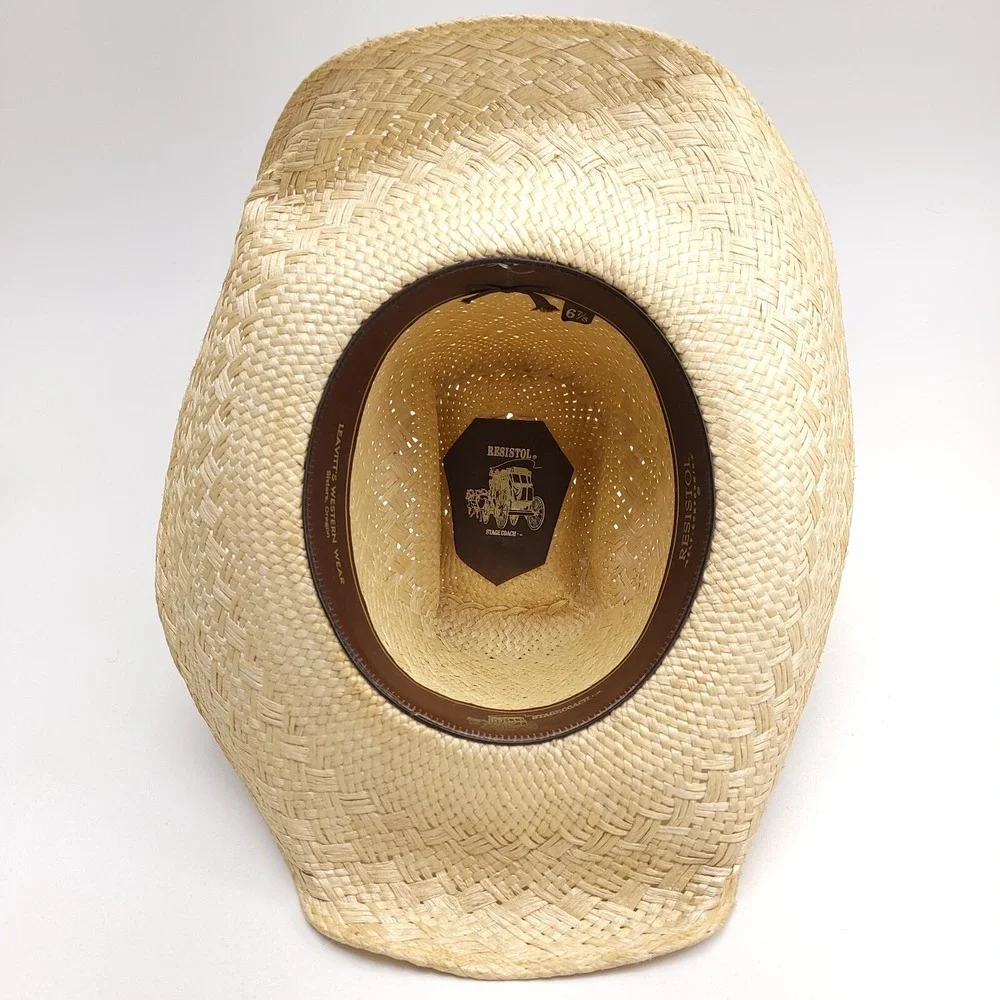 Cowboy Hat‎ Resistol StageCoach Straw Western Band Size 6 7/8 Sisters Cowgirl